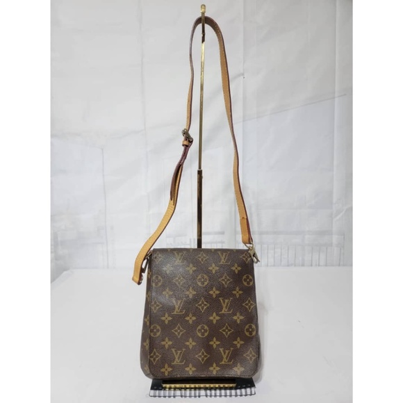 Authentic LOUIS VUITTON SIGNATURE MONOGRAM MUSETTE PM SHOULDER BAG BROWN - Picture 1 of 14